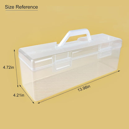Toploader & Standard Card Storage Box with Handle - Holds 200 Toploader Cards or 750 Regular Cards | Durable Plastic Organizer Case for TCG/CCG, MTG, Collectible Trading Cards - 1 PCS