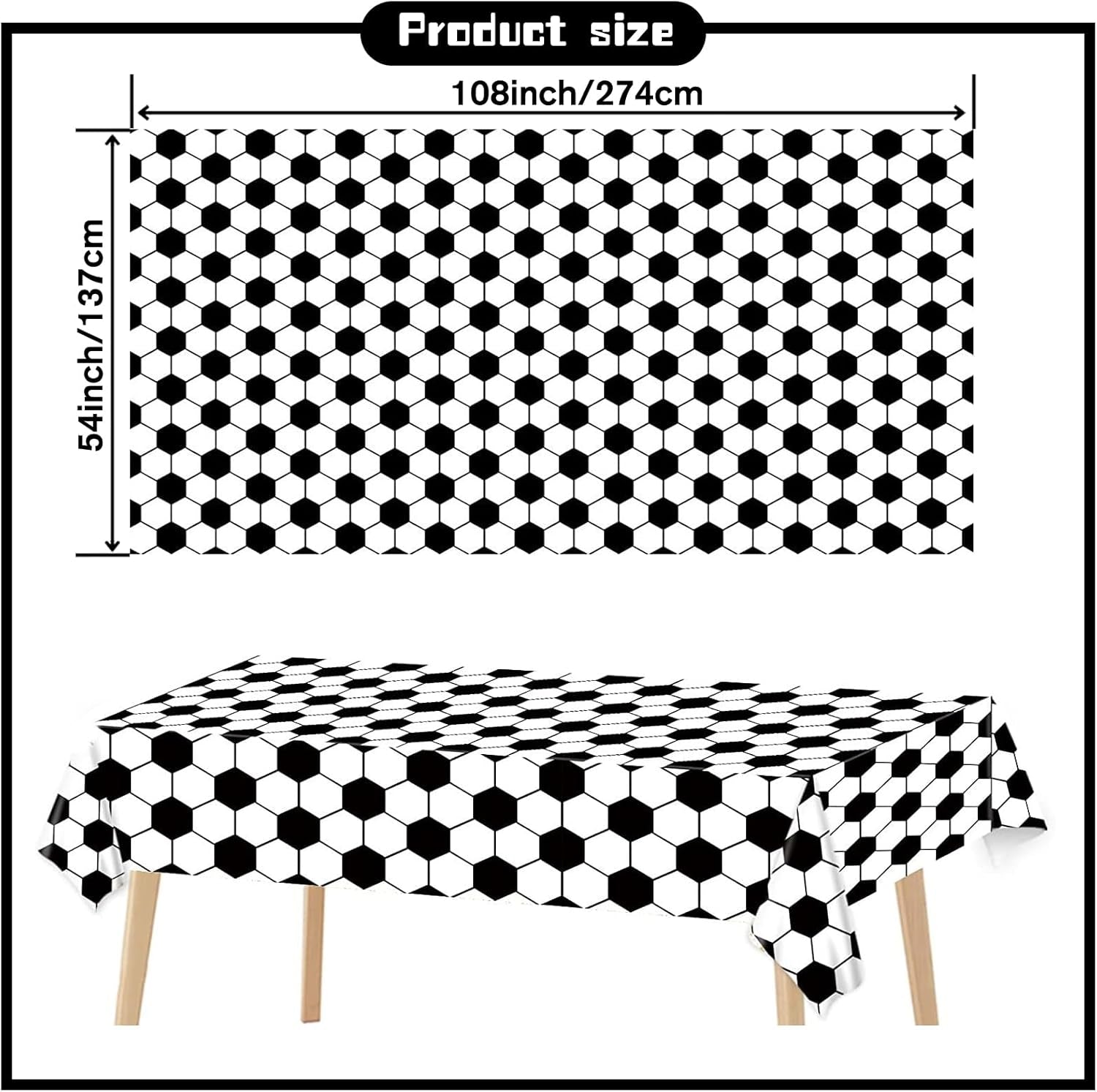 3 Packs Soccer Party Tablecloths 54 X 108 Inches Soccer Sports Ball Table Cover Disposable Waterproof Plastic Soccer Themed Birthday Table Cloth Rectangular Football Tablecloth for Boys Sports