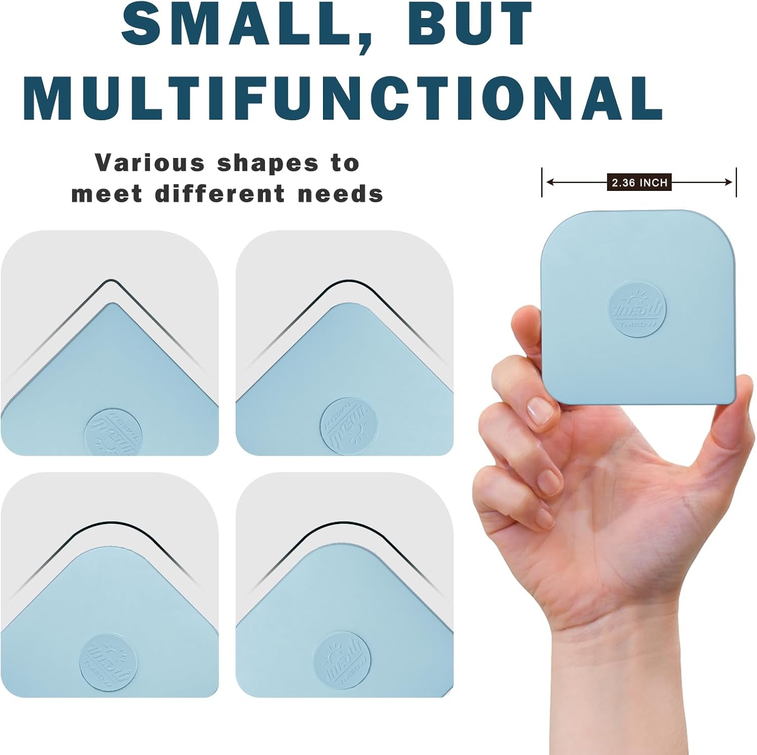 5 Pcs Pan and Pot Scraper -Aqua, Nylon Silicone 2 in 1 Kitchen Dish Scraper