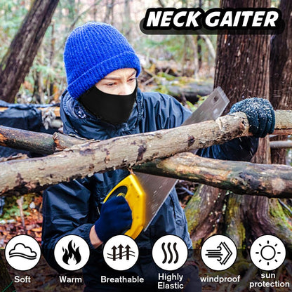 2 Pack Winter Thernal Neck Gaiters for Men,Women Warmer,Loose Face Cover Breathable Mask Dust&Wind Proof Scarf for Skiing Fishing Hiking Cycling Outdoor Activity