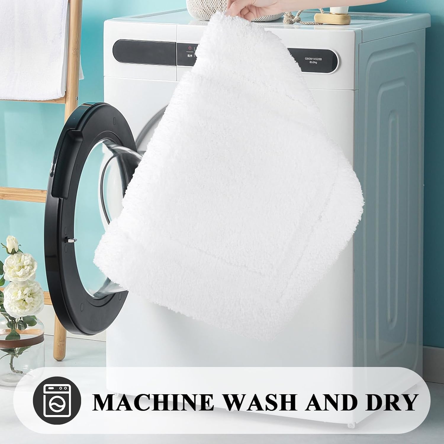 Super Soft Small Bathroom Rugs 16X24 Inch Non Slip Washable Bath Rugs Microfiber Bath Mats for Bathroom Floor Tub Shower Vanity Sink Decor Accessories, White 1'4" X 2'