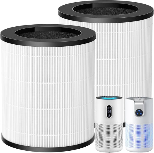 B-D03 Replacement Filter Set for MOOKA B-D03 & M03 Air Purifiers - 3-in-1 Filters for Home and Large Rooms, Reducing Air Pollutants, Odors, and Smoke - 2 Pack