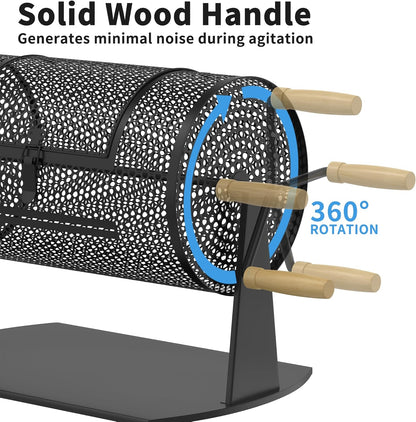 Professional Raffle Drum with Wooden Handle, Capacity for 2500 Tickets (Black)