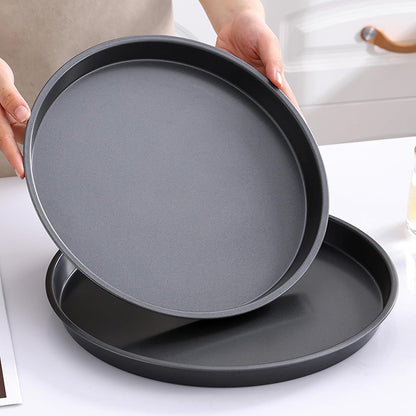 9Inch Black Non-Stick Dish Pizza Pan-Baking Pan Pizza Baking Tray- Heavy-Duty Pizza Dish Non-Stick Baking Sheet for Oven (3)