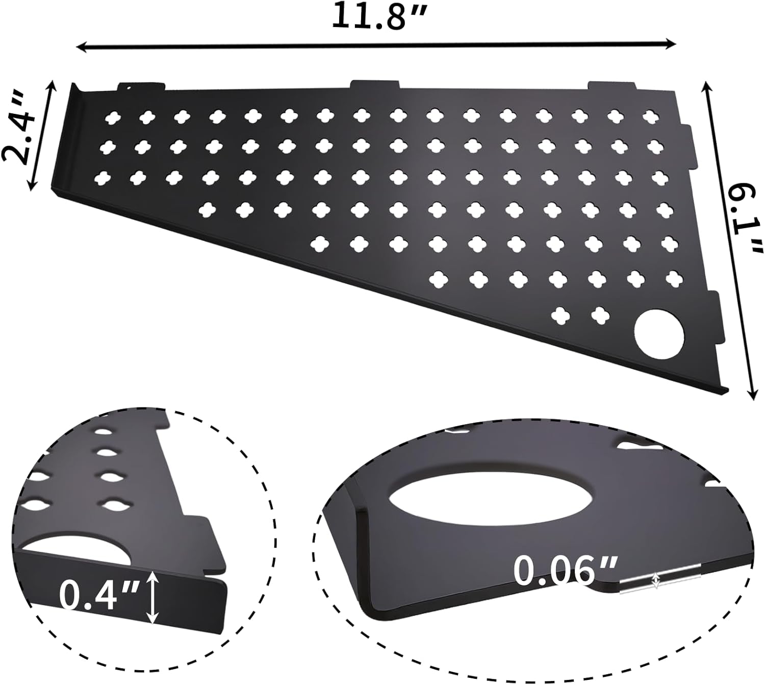 12" Corner Shower Shelf 2-Pcs, Rustproof 304 Stainless Steel Corner Shower Shelves with Razor Holder, No Drilling Bathroom Shower Shelf for Tiled Wall (Matte Black)