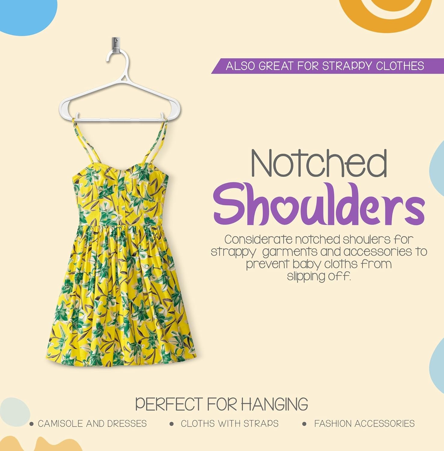 Kids Hangers - 11 Inch Plastic Baby Hangers for Closet - Infant or Childrens Hangers for Clothes 60 Pack (White)