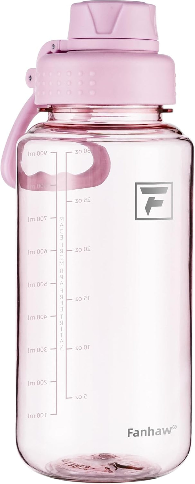 32 Oz Clear Water Bottle with Fast-Flow Spout Lid, Bpa-Free Tritan, Wide Mouth, Leakproof, Reusable Bottle for Gym, School, Office, Travel (Cherry Blossom)