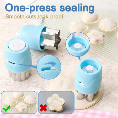 20Pcs Biscuit Cutter & Cookie Cutters Set - Multi-Shape Fruit/Vegetable Cutters for Kids Lunch Accessories, Food-Grade Stainless Steel Molds for Home Baking (BLUE)