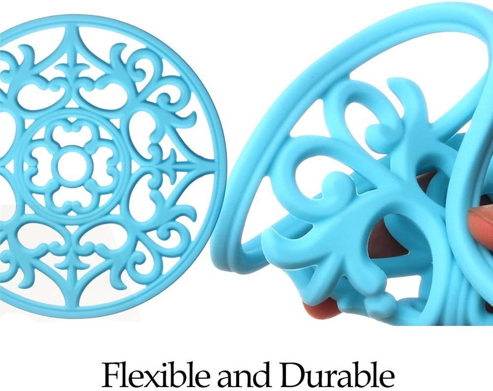 Trivets for Dishes/Pots/Pans, 3 Pcs Silicone Mats, Flexible/Durable/Non Slip Hot Pads to Protect Table and Counter Top (Purple)