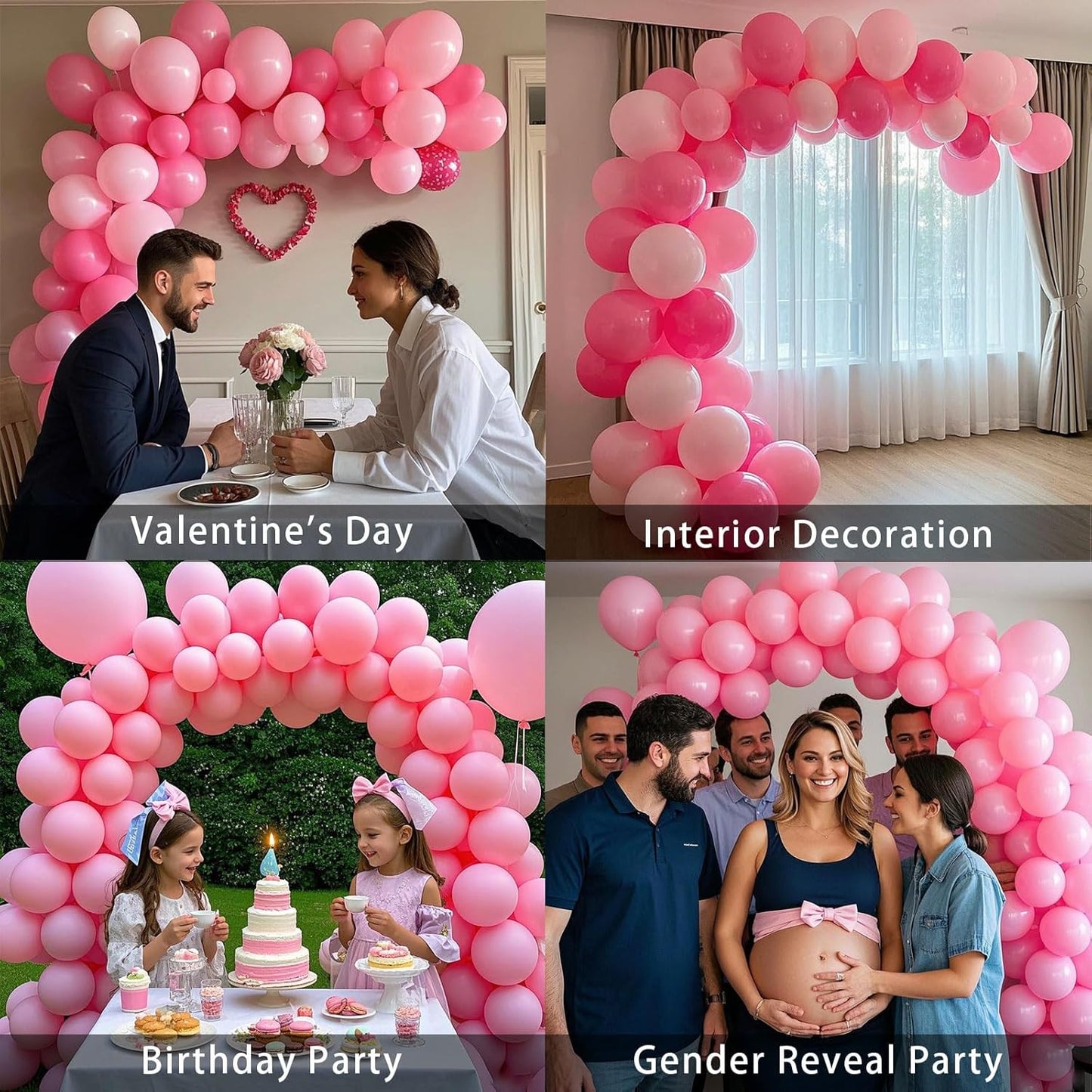 Pastel Pink Balloons 145 Pcs Light Pink Brthday Decorations Different Sizes of 18 12 10 5 Inch Baby Pink Balloons for Gender Reveal Balloons Garland Balloon Arch as Birthday Party Decorations