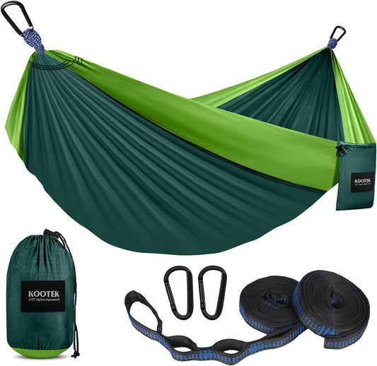 Camping Hammock 500 Lbs Capacity, Portable Hammocks with Tree Straps & Attached Carry Bag, Camping Essentials Gear, Perfect for outside Indoor Hiking Beach Backpack Travel