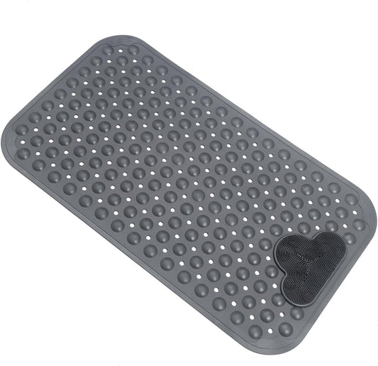 Bath Tub Mat Shower Mat Non Slip Bathtub Mats with Suction Cups Bath Mat for Tub Bathroom Mats 28" X 16" Machine Washable (Gray)