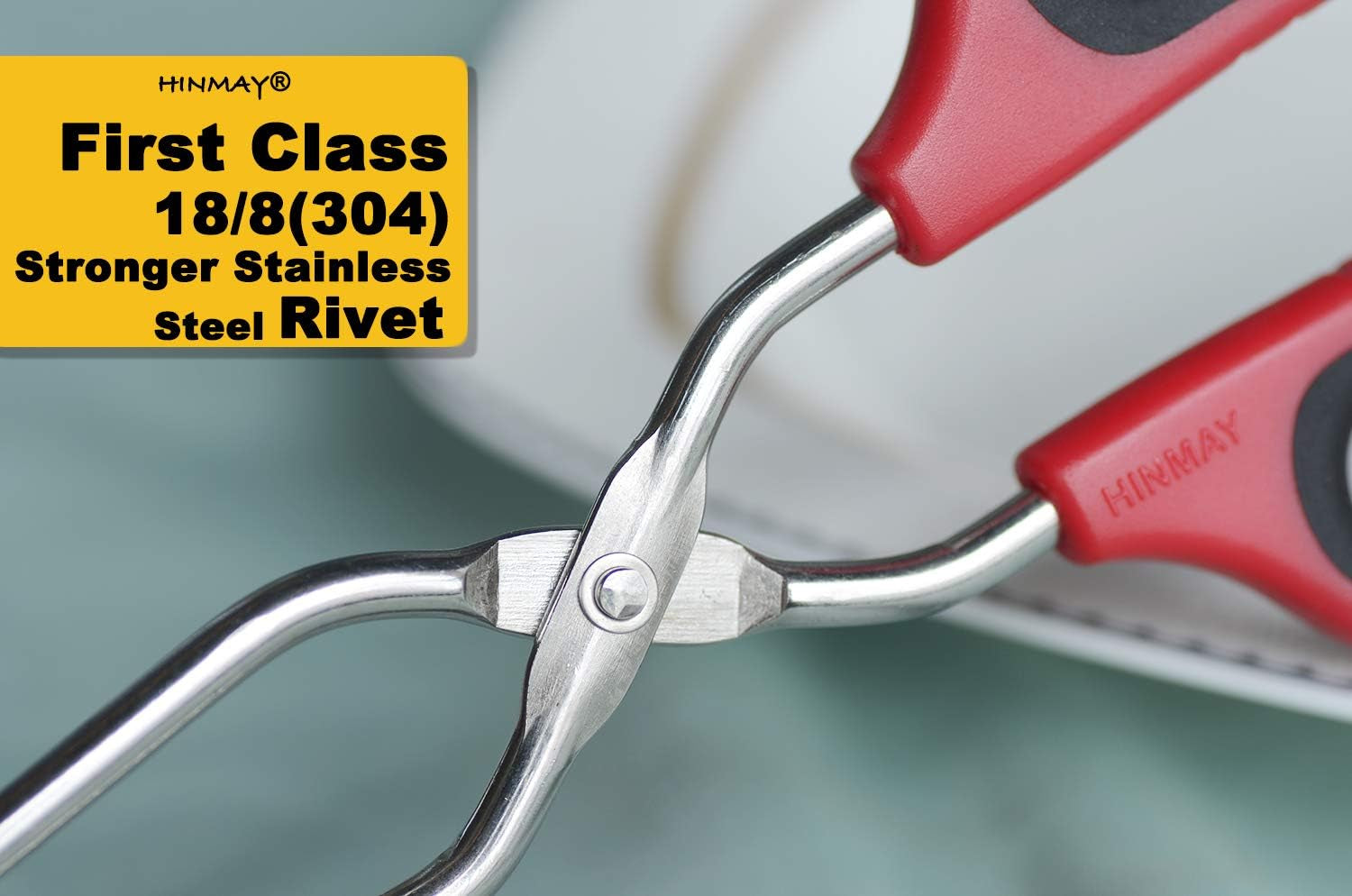 Stainless Steel Scissor Tongs 10-Inch and 12-Inch Set, Set of 2