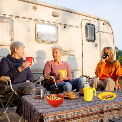 24-Piece Reusable Plastic Dinnerware Set for 6 - Includes Dinner Plates, Dessert Plates, Cereal Bowls, and Cups for Home, Garden, Picnic, and Camping