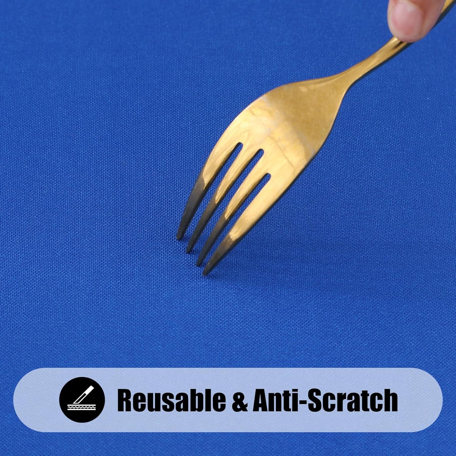 2 Pack Rectangle Picnic Table Cloth, Waterproof Elastic Fitted Tablecloths, Washable Polyester Rectangular Patio Table Cover for Camping, Indoor and Outdoor (Blue, 30"X48")