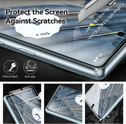 Screen Protector for Google Pixel 7A Tempered Glass Film [2 Pack] with [2 Pack] Camera Lens Protector Tempered Glass with [Alignment Frame] Transparent HD Clear Anti-Scratch, 6.1 Inch