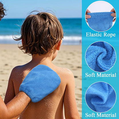 2 in 1 Sand Remover for Beach,2Pcs Sand Wipe off Mitts for Beach,Beach Vacation Essentials for Kids Adults,Beach Day Accessories Must Haves for Women,Summer Family Beach Needs Items Necessities