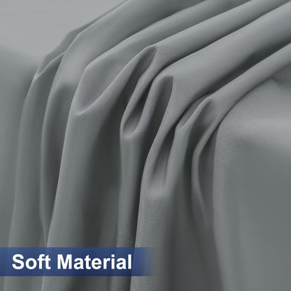 2 Packs Rectangle Fitted Tablecloth, 6 Foot Washable Fabric Table Cloth, Waterproof Polyester Table Cover for Party, Trade Show, Outdoor and Indoor (Grey, 30" X 72")