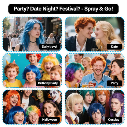 One-Day Temporary Hair Color Spray for Kids Women Men, Washable Hair Dye Spray Non-Sticky for Cosplay Party DIY, Christmas Party, Halloween Crazy Hair Day (Fiery Red, 4.06 Oz)
