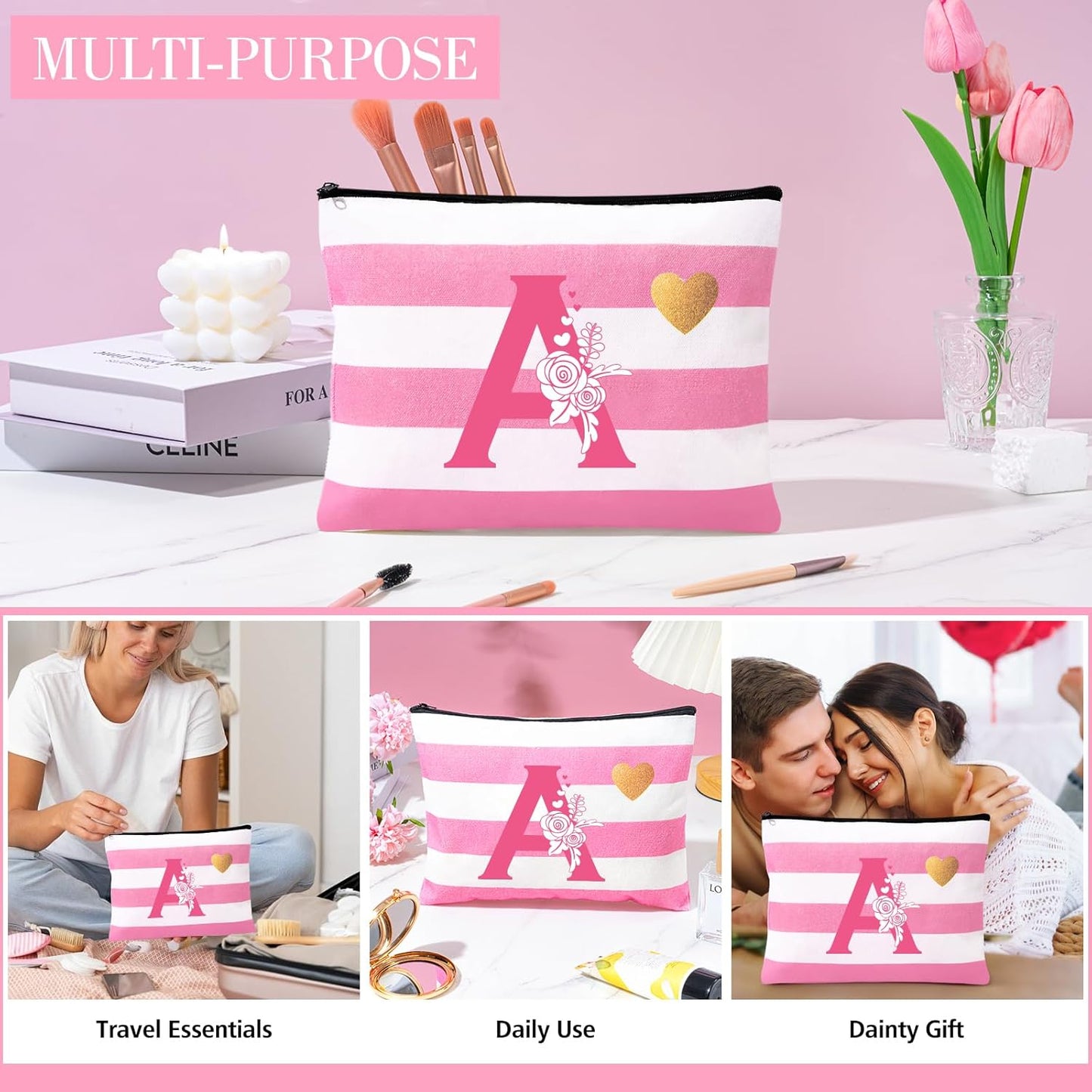 Birthday Gifts for Teen Girls, Monogrammed Initial Gifts for Teen Girls Birthday Christmas, Gift Basket for Women Teenager Girl Friend Bestie Sister, Teenager Girl Gift Personalized Glass Cup A