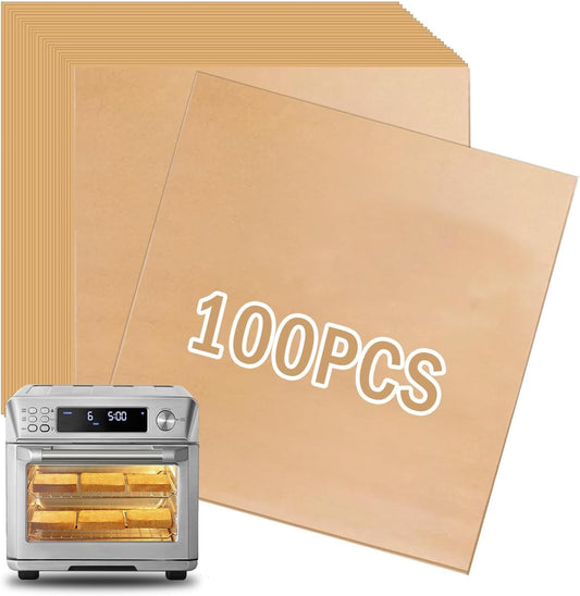 Air Fryer Paper Liners Disposable for COSORI 11-In-1 Air Fryer Toaster Oven Combo, 100 PCS Unbleached Parchment Paper Sheets Oven Liners for Toaster Oven Accessories