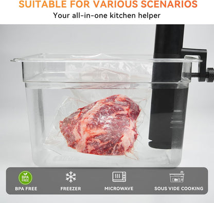 Vacuum Sealer Bags Rolls with Dispenser, 11"X50' (2 Pack) – Heavy Duty, Leakproof Food Storage for Sous Vide, Meal Prep & Freezer – Compatible with Food Saver
