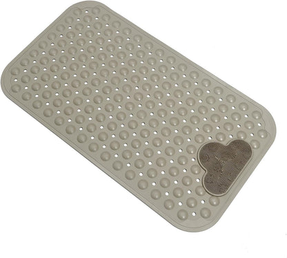 Bath Tub Mat Shower Mat Non Slip Bathtub Mats with Suction Cups Bath Mat for Tub Bathroom Mats 28" X 16" Machine Washable (Light Brown)