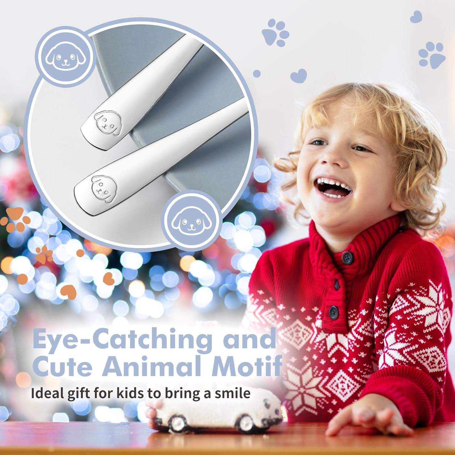 Stainless Steel Toddler Fork Set - 12-Piece Children’s Safe Food Grade Silverware, Dishwasher Safe and Mirror Polished