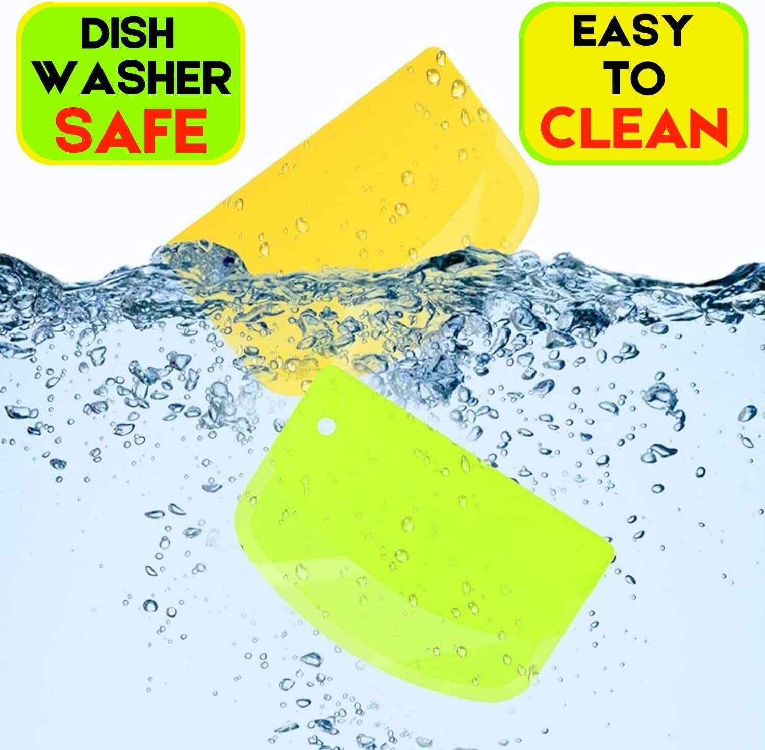 Hard Bench Scraper Dough Scraper -  5.31X3.64'' BPA Free PP Plastic Pastry Bread Baking Making Tools, Cake Bowl Pastry Baking Supplies Cake Dough Fondant Icing Smoother, Green+Pink+White