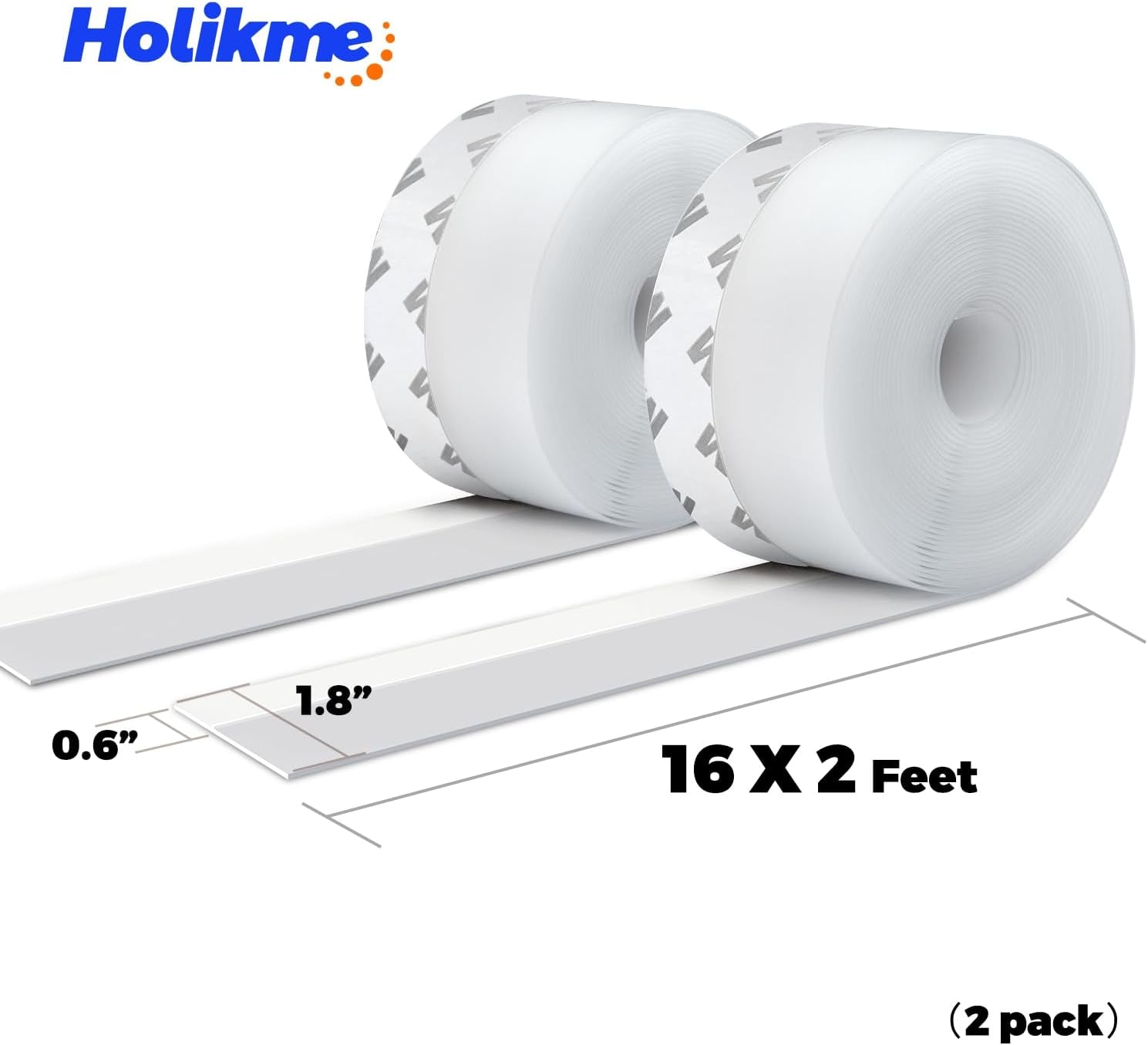 1.8"W - 32Feet Weather Stripping Silicone Door Seal Strip Door, Silicone Sealing Sticker Adhesive for Doors, Suitable for Windows, Doors