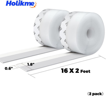 1.8"W - 32Feet Weather Stripping Silicone Door Seal Strip Door, Silicone Sealing Sticker Adhesive for Doors, Suitable for Windows, Doors