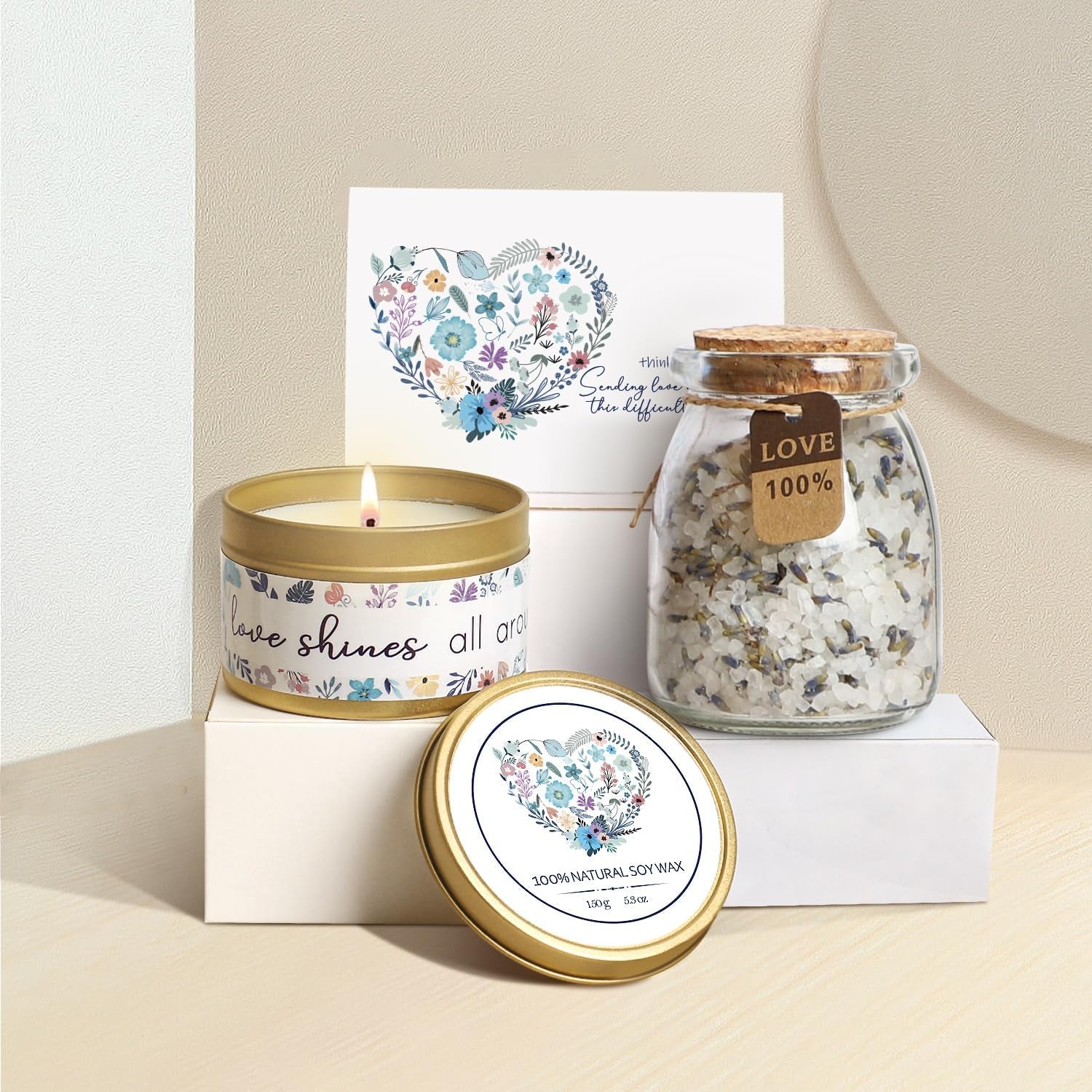 Sympathy Gift Baskets - Condolences Gift Basket for Loss of Loved One/Mom/Dad/Husband - Bereavement Grief Gifts - Sorry for Your Loss Grieving Care Package Gift Box for Women Men Friend (Ivory Pillow)