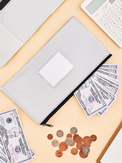 5-Pack Money Bags with Zipper, PU Leather Bank Deposit Bags, Waterproof Money Pouch for Organize Cash, Coins, Cosmetics, Invoice, Bills, Tools, 11.5 X 6.2 Inches, Light Colors