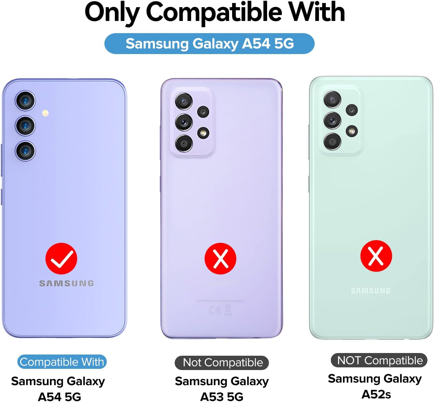 [3+3 Pack Screen Protector for Samsung Galaxy A54 5G 6.4" 2023 with [3 Pack] Camera Lens Protector Tempered Glass with [Alignment Frame] Transparent HD Clear Anti-Scratch, 6.4 Inch