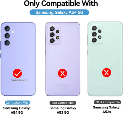 [3+3 Pack Screen Protector for Samsung Galaxy A54 5G 6.4" 2023 with [3 Pack] Camera Lens Protector Tempered Glass with [Alignment Frame] Transparent HD Clear Anti-Scratch, 6.4 Inch
