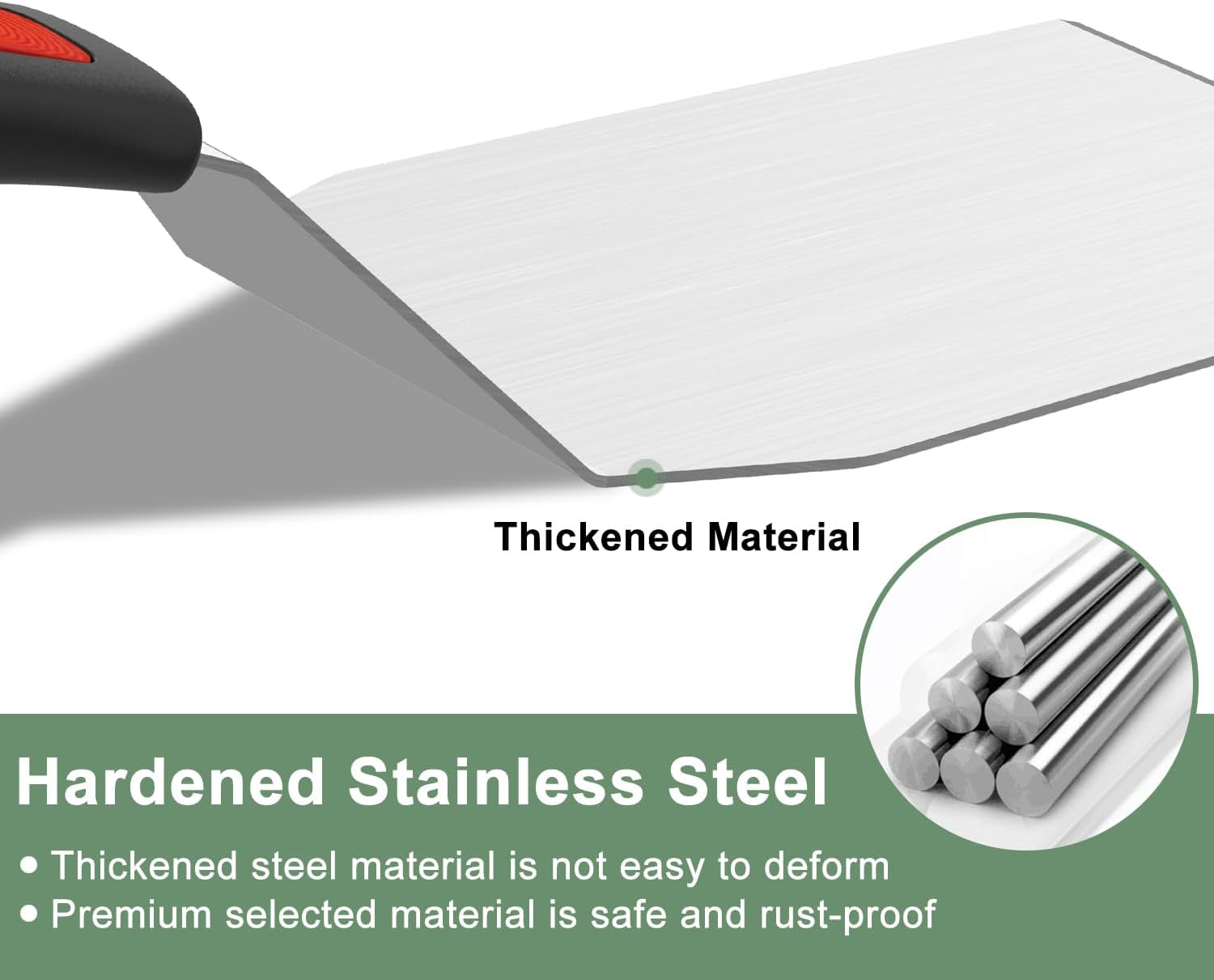 Stainless Steel Spatula Set, Heavy Duty Small Metal Spatula for Cooking Cast Iron Skillet with Silicone Handle - Griddle Grill Kitchen Spatula Flipper for Pancake, Fish, Smash Burger and Egg