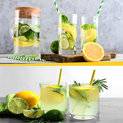 Clear Plastic Drinking Glasses - Pack of 6 (3 Each 12 Ounce & 16 Ounce Plastic Glasses Drinking) - Tumblers or Cups Reusable & Bpa-Free for Water, Juice & Other Drinks