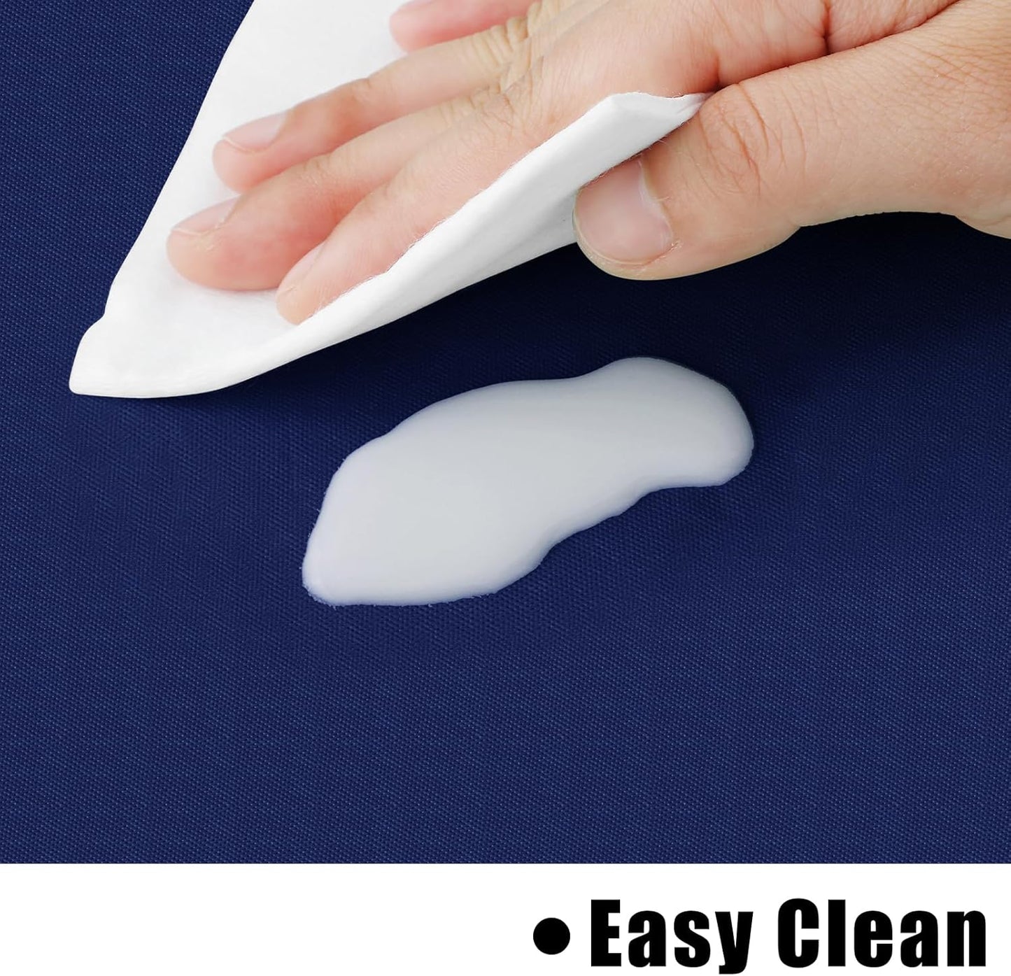 2 Pack Rectangle Vinyl Tablecloth, Waterproof Spillproof Plastic Flannel Backed Table Cloth, Wipe Clean Table Cover for Dining Table, Buffet Parties and Camping (Navy Blue, 52" X 70")