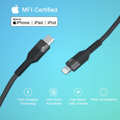 USB C to Lightning Cable 2Pack [6Ft Mfi Certified] Cord for Iphone 14/14 Pro/13/13 Pro/12/12 Pro/11/11 Pro/X/Xs/Xr/And USB C Female to USB a Male Adapter with Keychain 2Pack