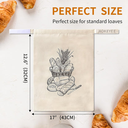 Bread Bags for Homemade Bread - 2 Pack Reusable Cotton Beeswax Bags for Sourdough to Keep Fresh, Natural Cotton Bees Wax Bag