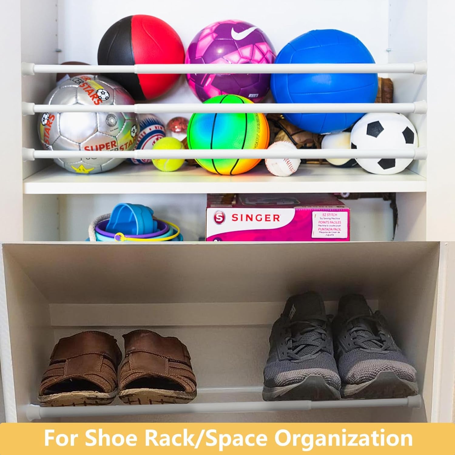 2Pcs Tension Curtain Rod Adjustable 28-40 Inch, Small Tension Rods No Drill, Expandable Spring Loaded Tension Rods for Window (Black)