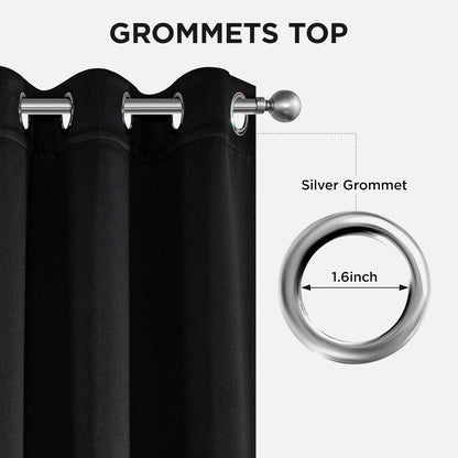 84-Inch Thermal Insulated Blackout Curtains for Bedroom - Room Darkening Light Blocking Drapes with Grommets, Noise Reduction & Wrinkle-Free Design, Set of 2 Panels for Living Room Windows