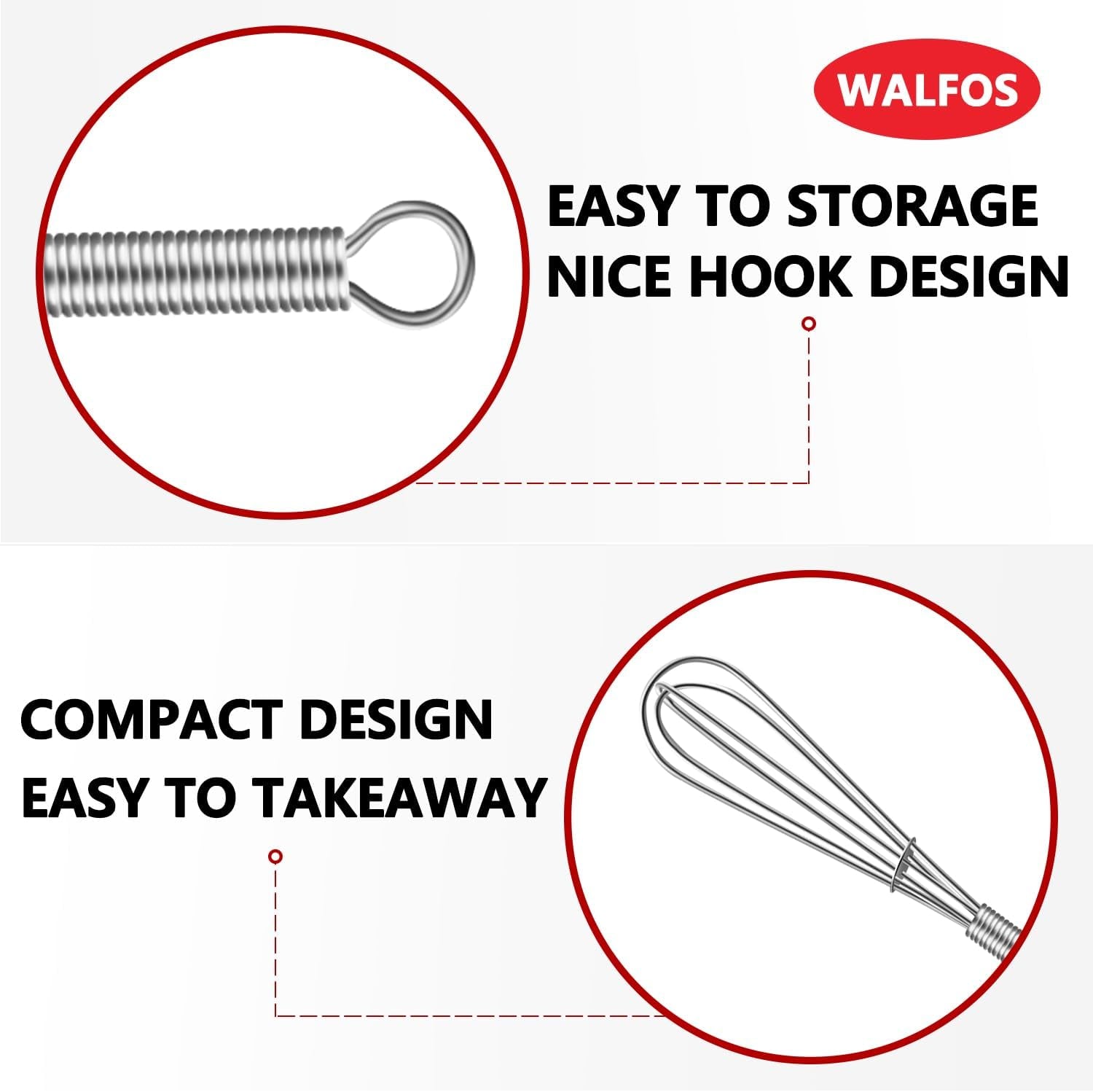 Long Small Whisks Skinny Little Whisk 10 Inch Tiny Mini Whisk with Long Handle for Mixing Sauces, Coffee, Cooking,Beating, Blending Ingredients,