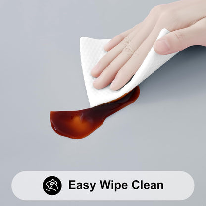 Elastic Fitted Flannel-Backed Vinyl Tablecloth for 6ft Folding Tables, Waterproof and Wipeable, Ideal for Indoor and Outdoor Use (Light Grey, 30" x 72")