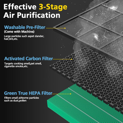 2-Pack Replacement Filters for Coway Airmega Max2 Air Purifier 300/300S, True HEPA and Activated Carbon 2-in-1 Filter, Model # AP-1515-FP