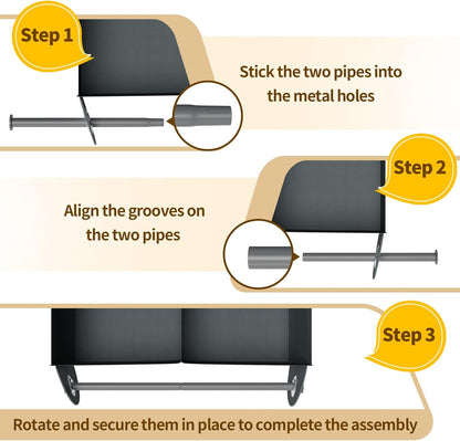 4-Section Hanging Closet Organizer and Storage, Heavy Duty Hanging Shelves with Rod, Closet Storage for College Dorms, RV, Dark Grey