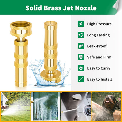 7-Pattern Garden Hose Nozzle & Brass Adjustable High Pressure Nozzles 2 Pack Spray Gun