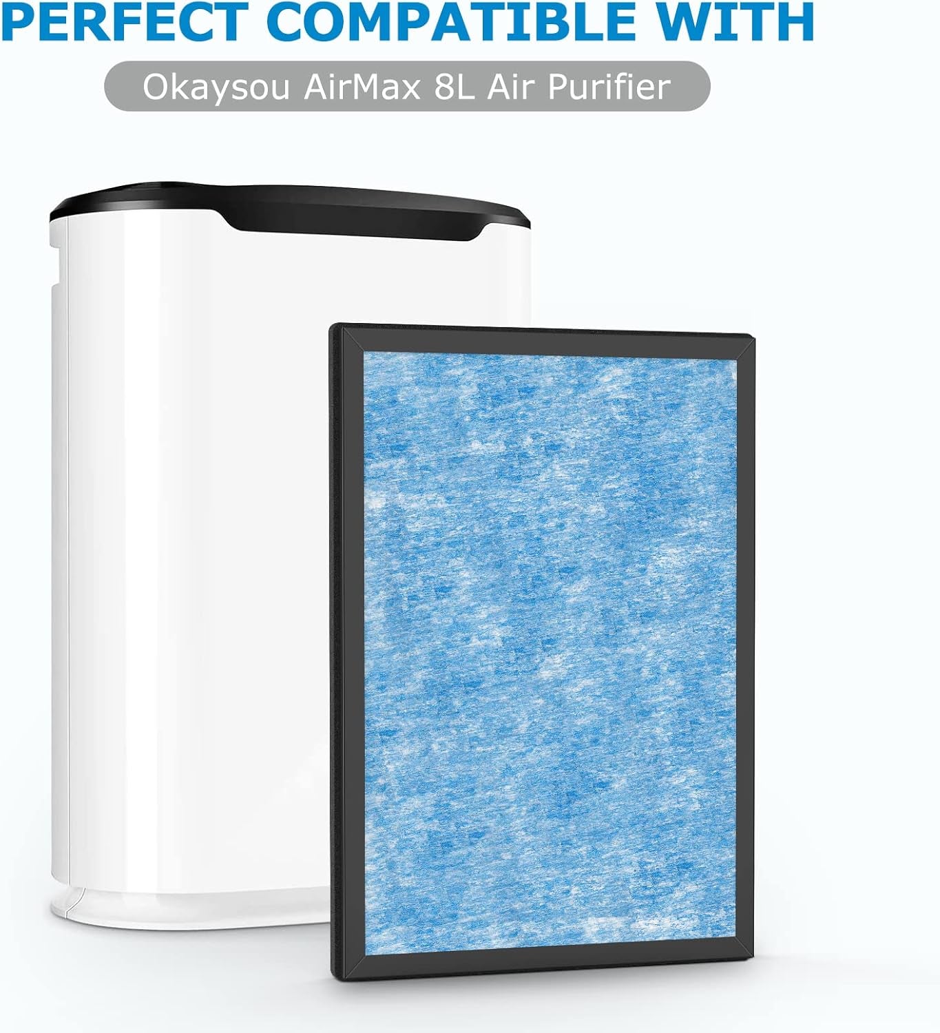 Airmax8L Replacement Filter for Okaysou Airmax8L Air Purifier - 3-in-1 Blue & 2-in-1 Duo-Filter Carbon Filter