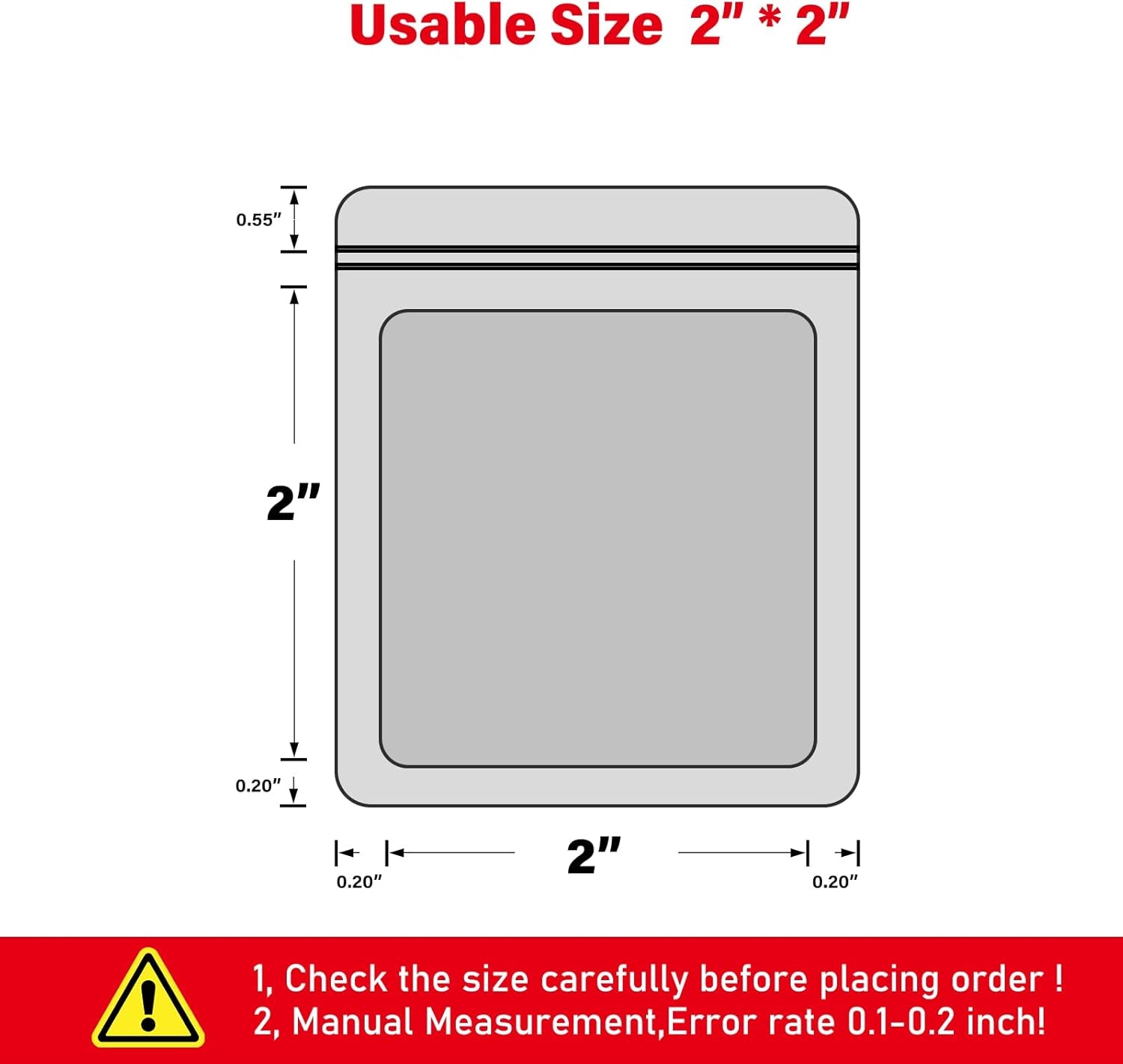 100-Pack 2×2 Inch Mylar Bags with Clear Window Holographic Resealable Sealable Packaging Zip Bag for Small Bussiness Jewelry Candy Sample Food Packing Supplies （Pink）