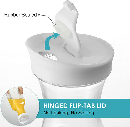 Plastic 50 Oz Water Carafe with Flip Top Lid, Set of 2 Square Base Juice Containers, Clear Plastic Pitcher - for Water, Iced Tea, Juice, Beverage, Cold Brew and Mimosa Bar - HAND WASH ONLY